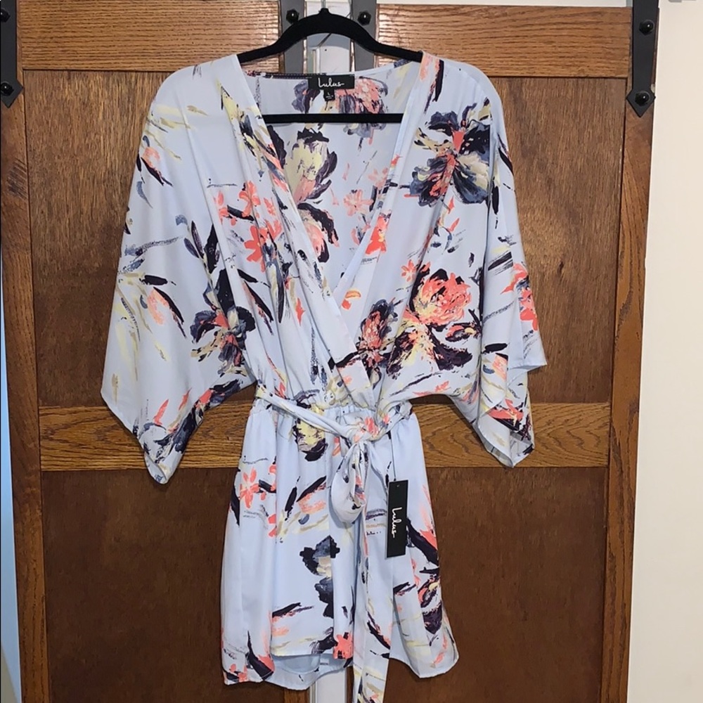 Lulus Paraiso Light Blue Print Romper